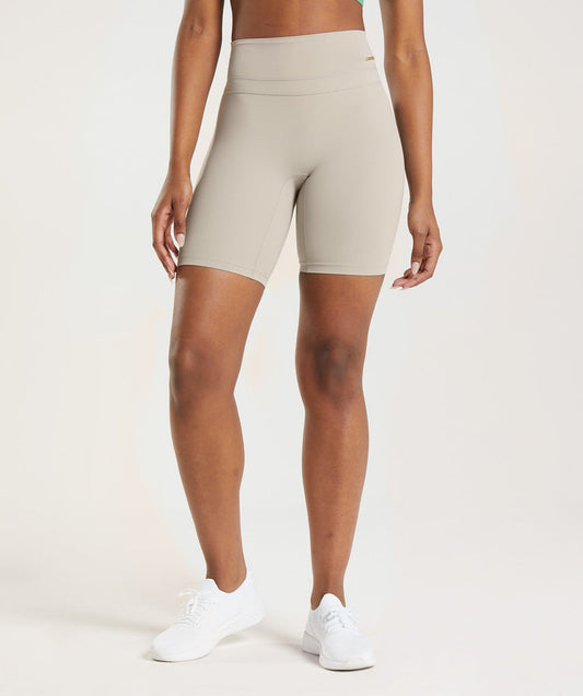 GYMSHARK WHITNEY SIMMONS CYCLING LIGHT GREY STONE ŠORTAI