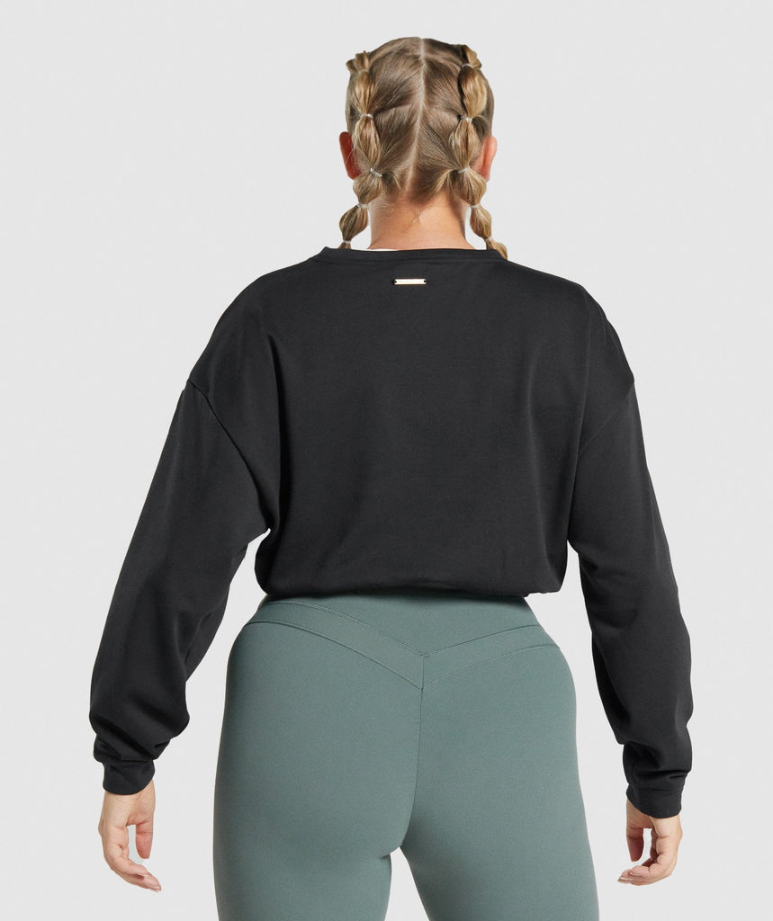 GYMSHARK WHITNEY CROPPED BLACK DŽEMPERIS