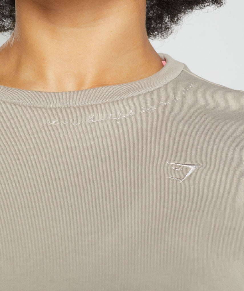 GYMSHARK WHITNEY CROPPED CREAM DŽEMPERIS