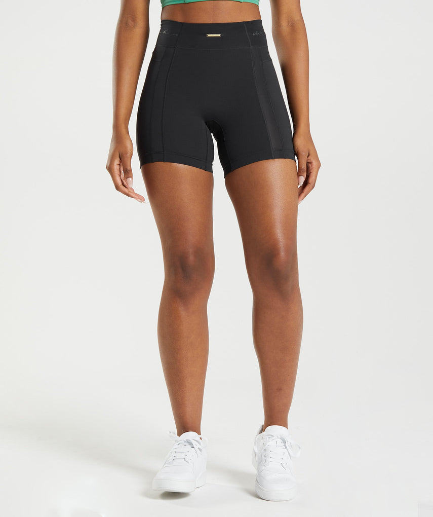 GYMSHARK WHITNEY MESH BLACK ŠORTAI