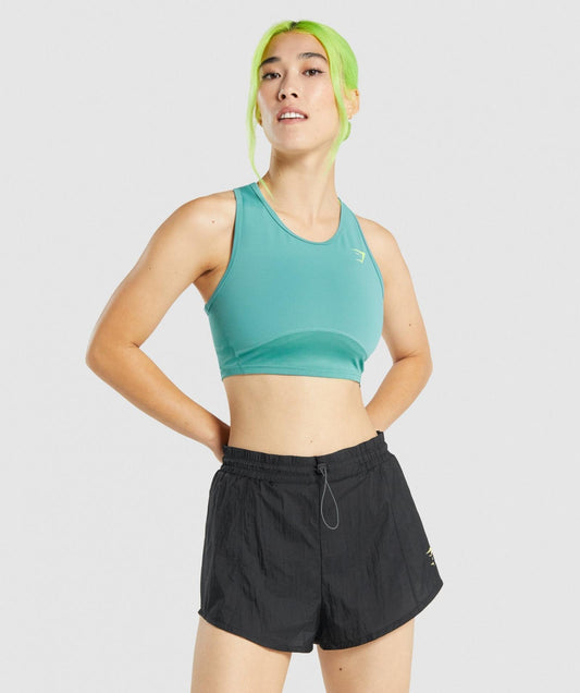 GYMSHARK PULSE CROP TANK TURQUOISE BLUE SPORTINĖ PALAIDINĖ