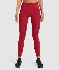 GYMSHARK TRAINING FULL LENGHT BURGUNDY LEGGINGS TAMPRĖS