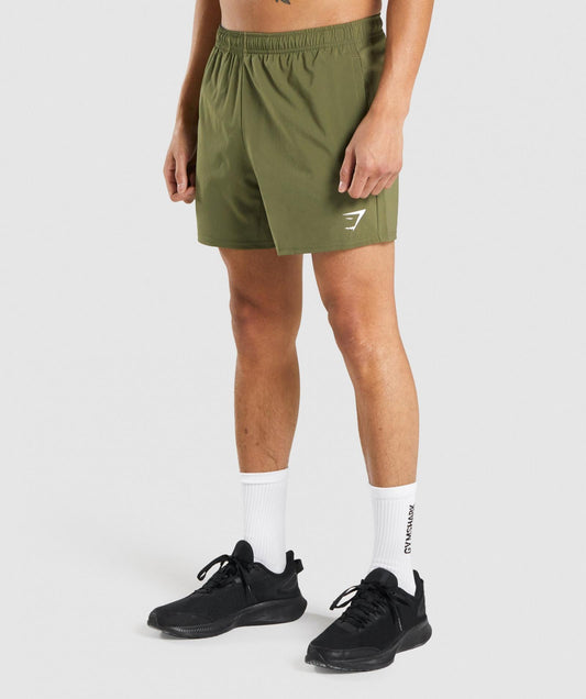 GYMSHARK ARRIVAL 5 ARMY GREEN ŠORTAI