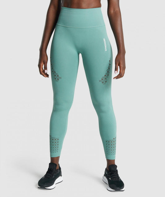 GYMSHARK ENERGY SEAMLESS TURQUOISE TAMPRĖS