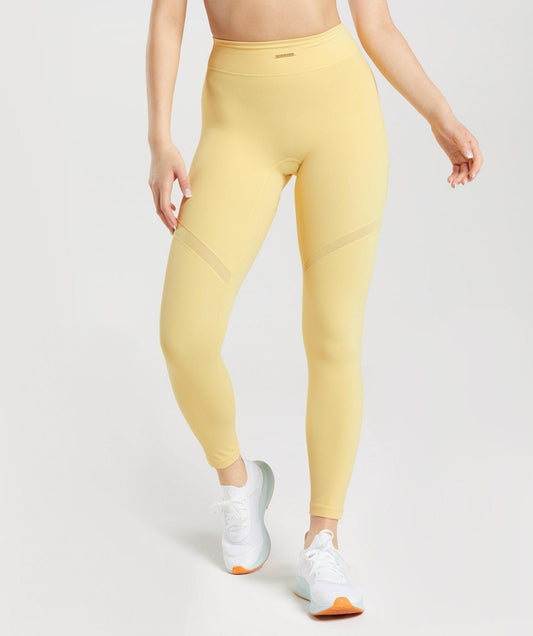 GYMSHARK WHITNEY SIMMONS YELLOW LEGGINGS TAMPRĖS
