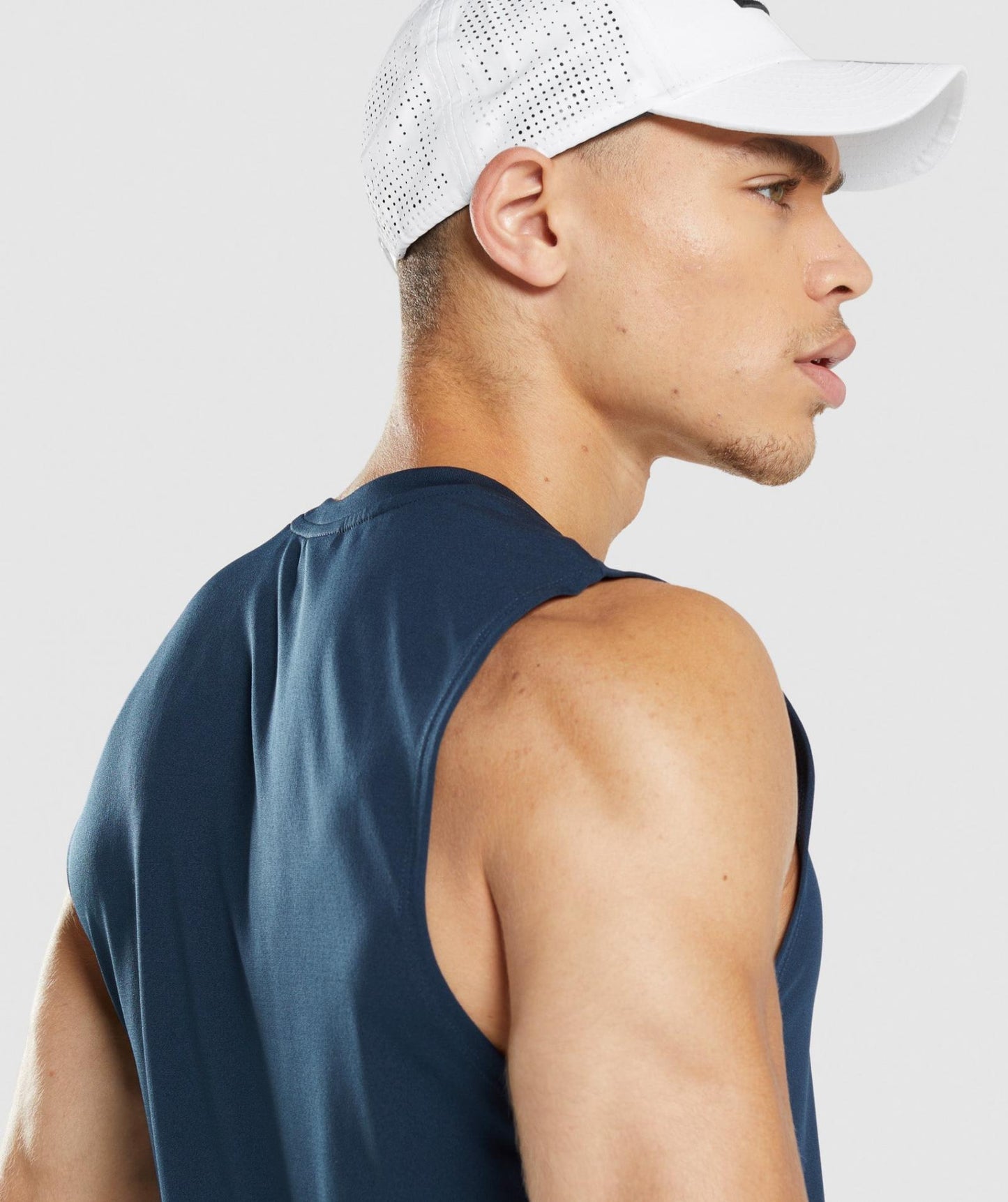 GYMSHARK ARRIVAL SLEEVELESS NAVY SPORTINĖ PALAIDINĖ