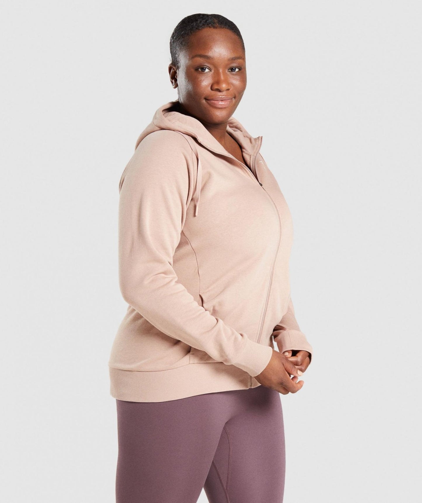 GYMSHARK TRAINING ZIP UP CACAO DŽEMPERIS