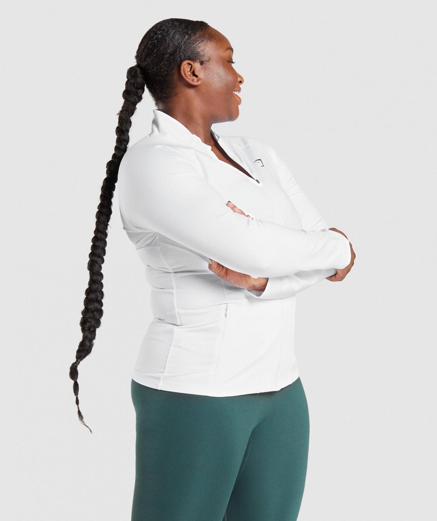 GYMSHARK TRAINING ZIP UP WHITE DŽEMPERIS