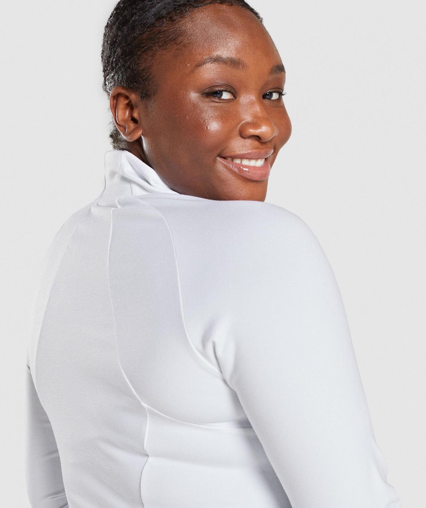 GYMSHARK TRAINING ZIP UP WHITE DŽEMPERIS