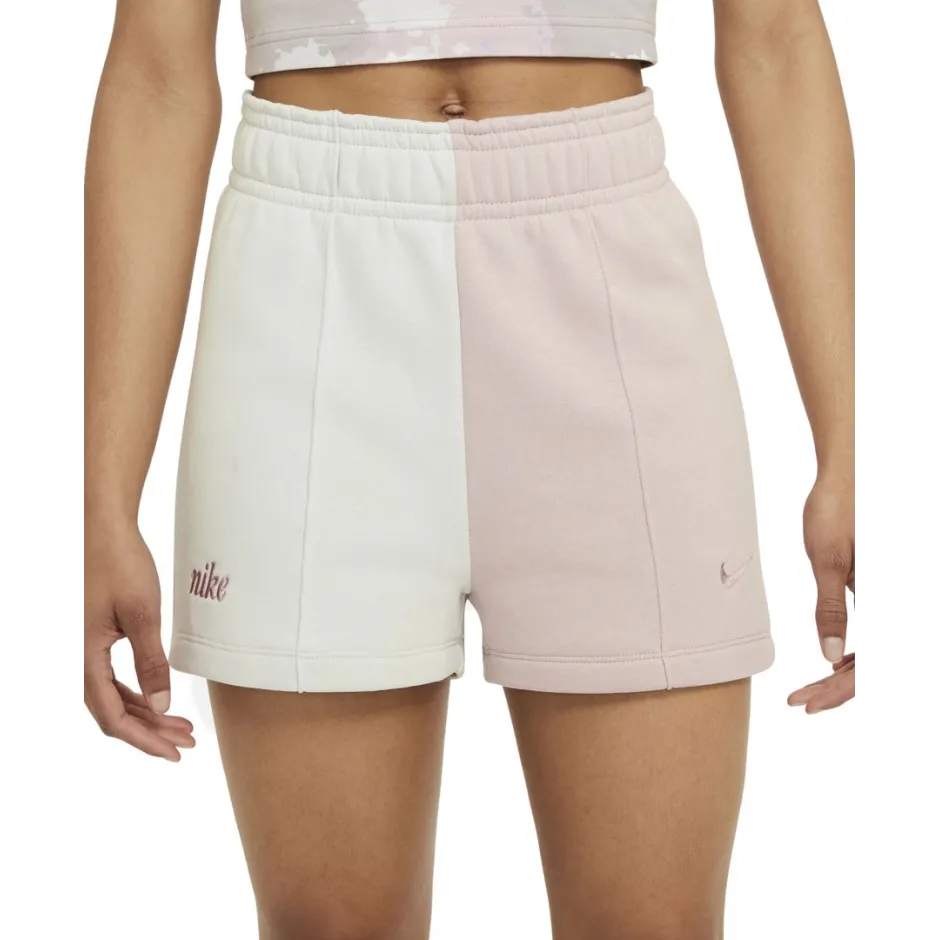 NIKE 2 SIDE FLEECE DO0345-646 WHITE/PINK ŠORTAI