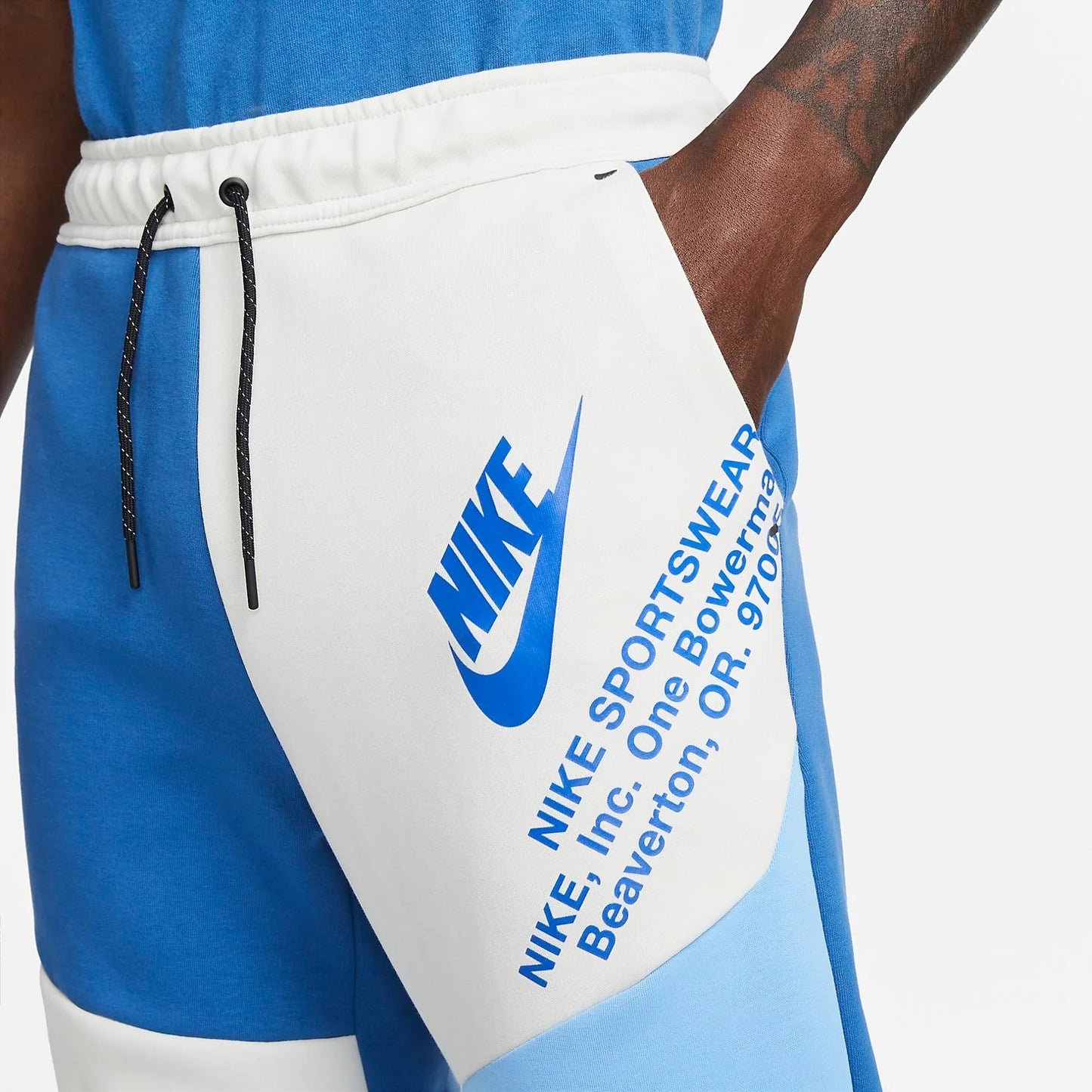 NIKE SPORTSWEAR TECH FLEECE MIXED WHITE AND SKY BLUE DM6480-072 KELNĖS