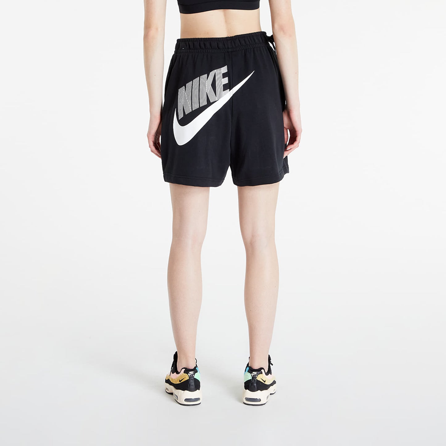 NIKE HIGH-WAIST FLEECE DV0334-010 BLACK ŠORTAI
