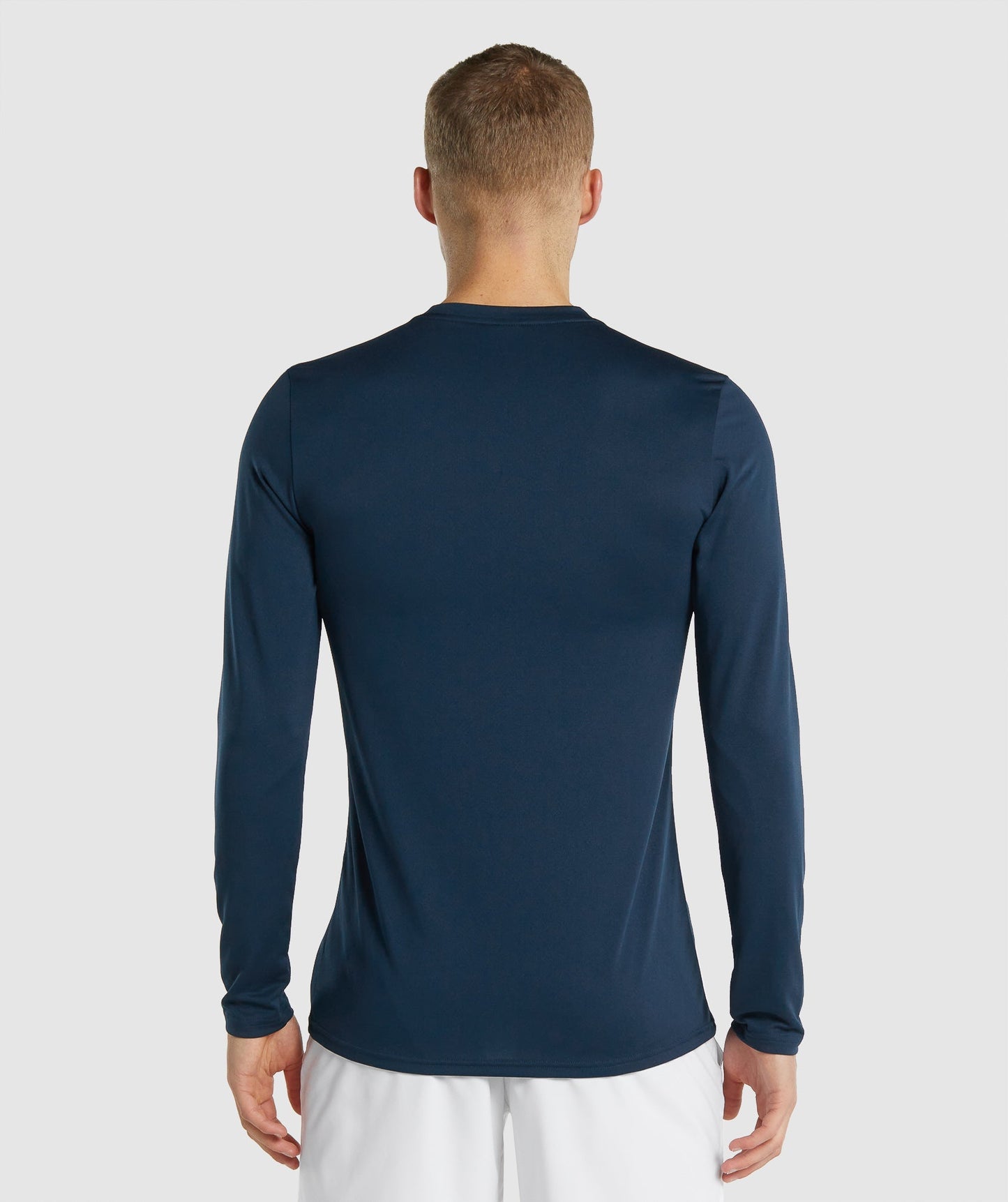 GYMSHARK ARRIVAL SEAMLESS LONG SLEEVE NAVY SPORTINĖ PALAIDINĖ