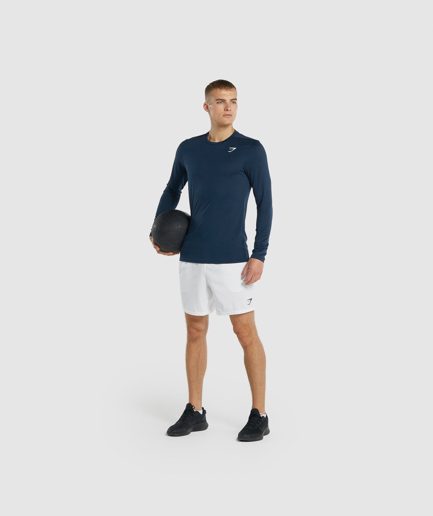 GYMSHARK ARRIVAL SEAMLESS LONG SLEEVE NAVY SPORTINĖ PALAIDINĖ