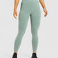 GYMSHARK FLEX HIGH WASTED GREEN MARL LEGGINGS TAMPRĖS