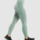GYMSHARK FLEX HIGH WASTED GREEN MARL LEGGINGS TAMPRĖS