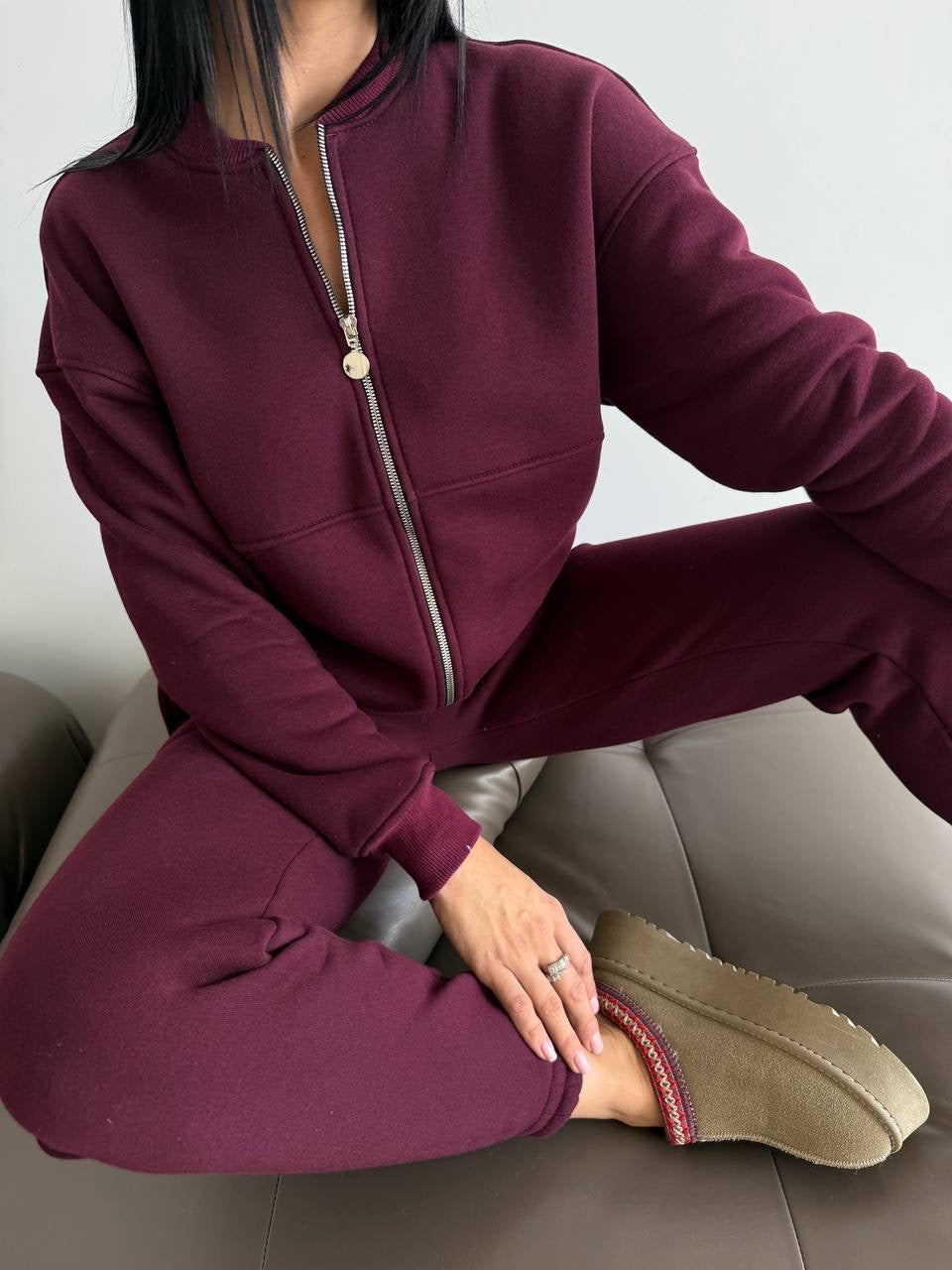 BOMBER SET 766 BURGUNDY KOMPLEKTAS