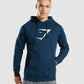 GYMSHARK SHARKHEAD INFILL HOODIE NAVY DŽEMPERIS