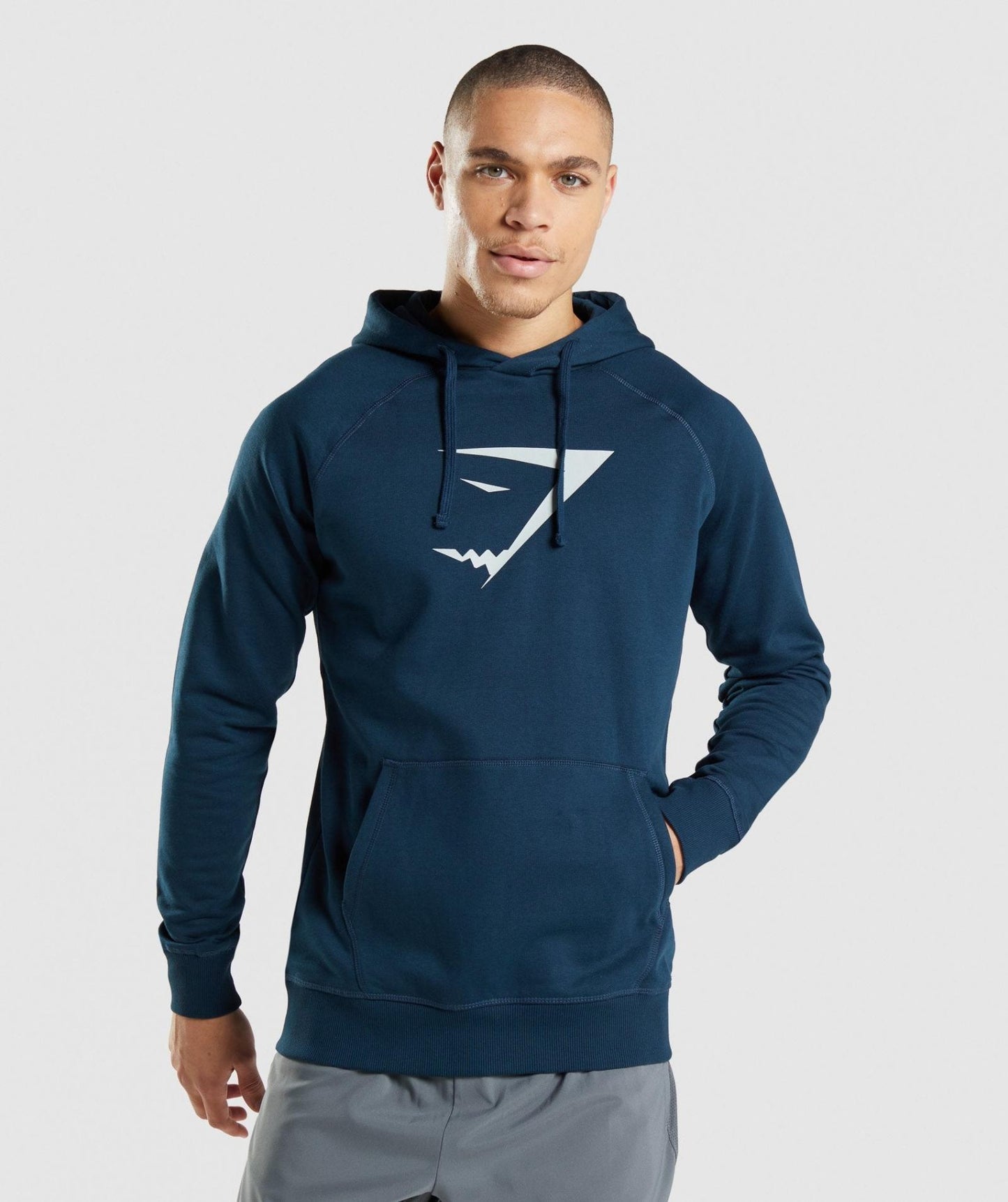 GYMSHARK SHARKHEAD INFILL HOODIE NAVY DŽEMPERIS