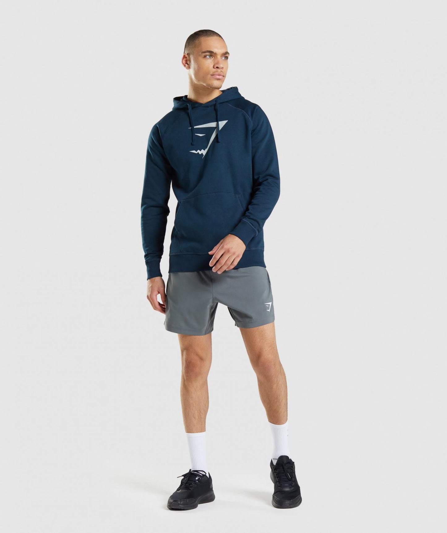 GYMSHARK SHARKHEAD INFILL HOODIE NAVY DŽEMPERIS