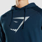 GYMSHARK SHARKHEAD INFILL HOODIE NAVY DŽEMPERIS