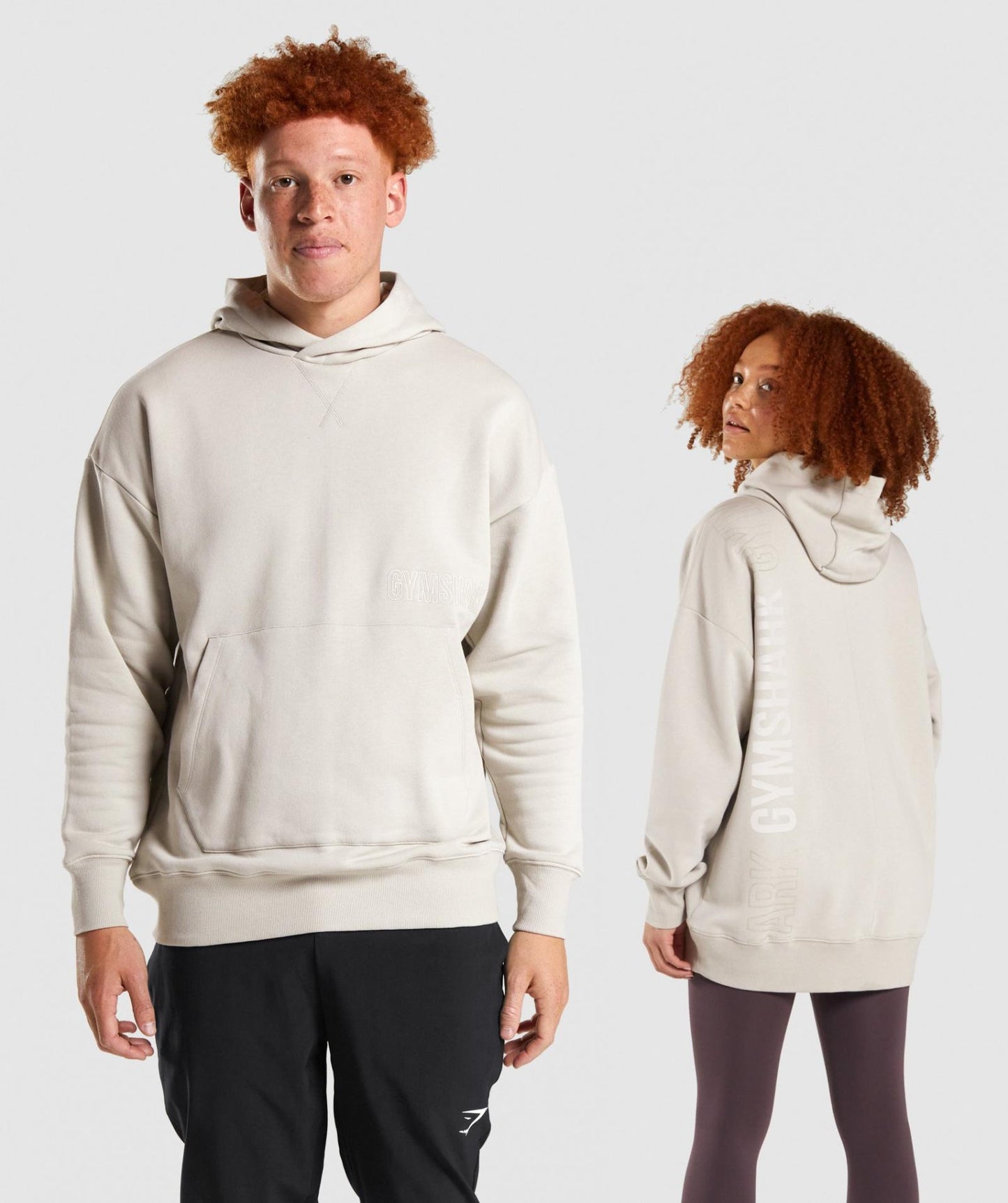 GYMSHARK RESET UNISEX HOODIE CREAM DŽEMPERIS