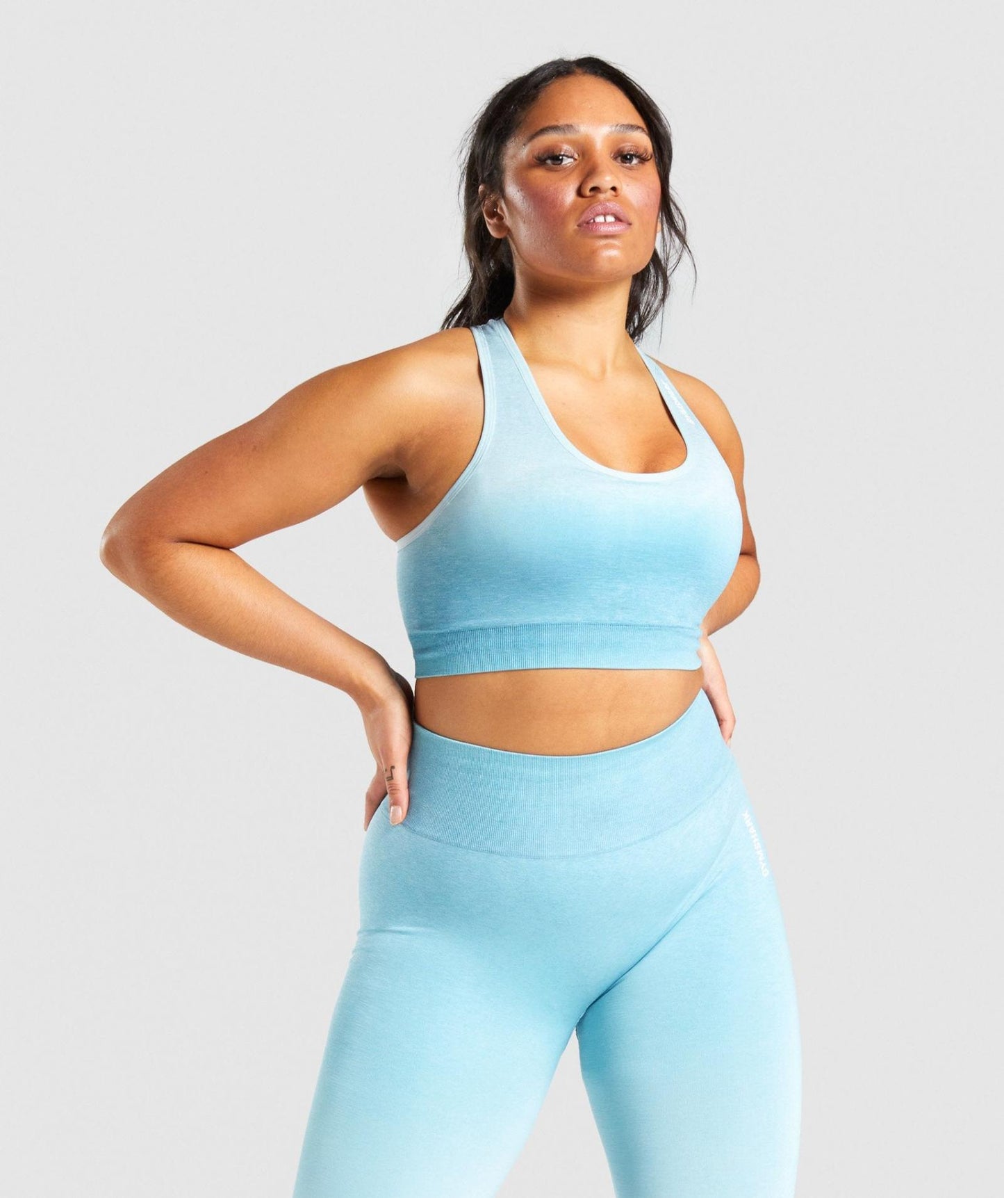 GYMSHARK ADAPT OMBRE SEAMLESS SKY BLUE/BABY BLUE LIEMENĖLĖ