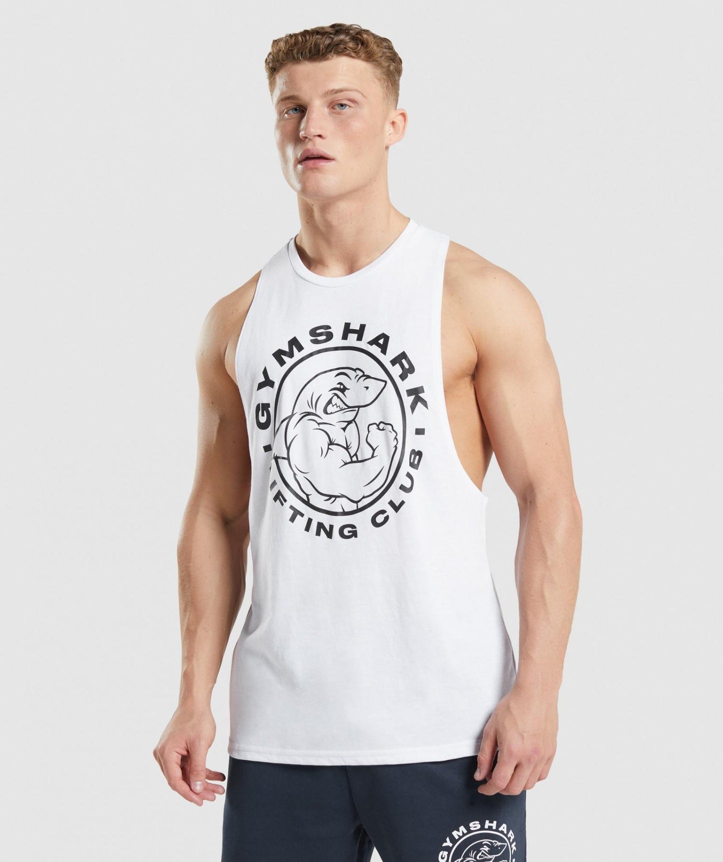 GYMSHARK LEGACY DROP ARM TANK WHITESPORTINĖ PALAIDINĖ