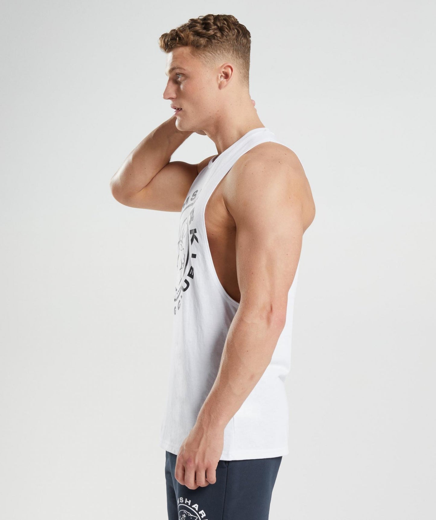 GYMSHARK LEGACY DROP ARM TANK WHITESPORTINĖ PALAIDINĖ