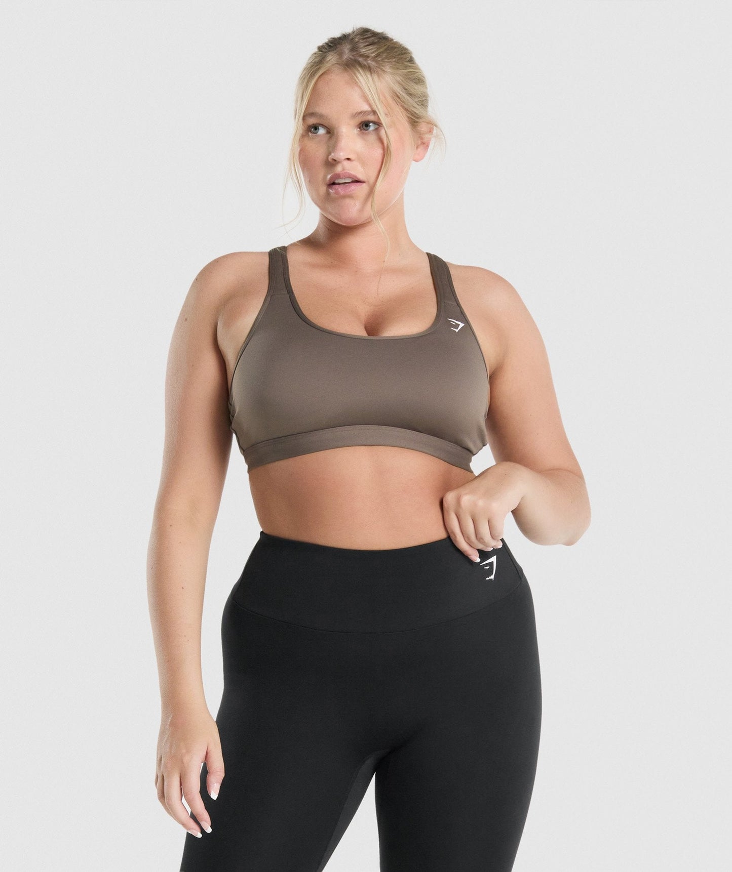 GYMSHARK TRAINING BROWN 7/8 LEGGINGS + BRA SET KOMPLEKTAS