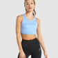GYMSHARK POWER CROP TOP BABY BLUE SPORTINĖ PALAIDINĖ