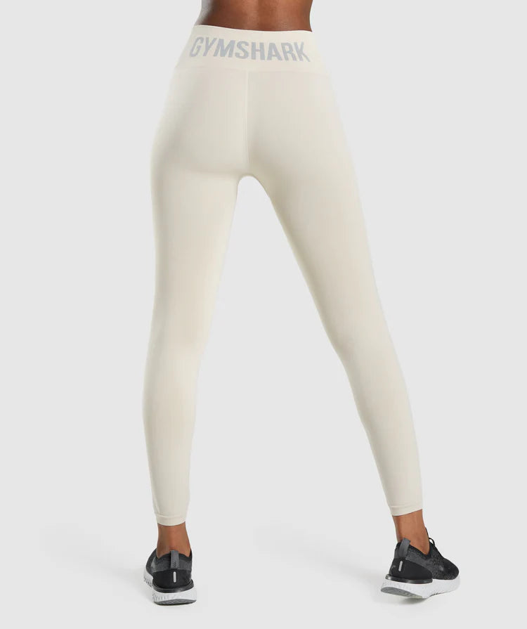 GYMSHARK FIT SEAMLESS MID RISE LEGGINGS LIGHT GREY TAMPRĖS