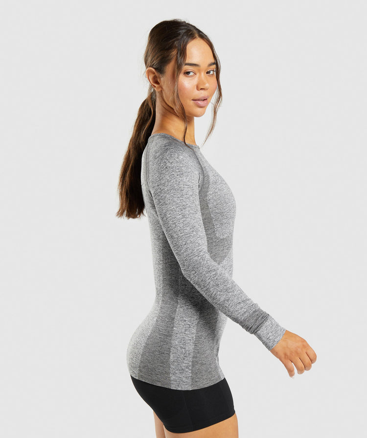 GYMSHARK FLEX LONG SLEEVE TOP GREY SPORTINĖ PALAIDINĖ