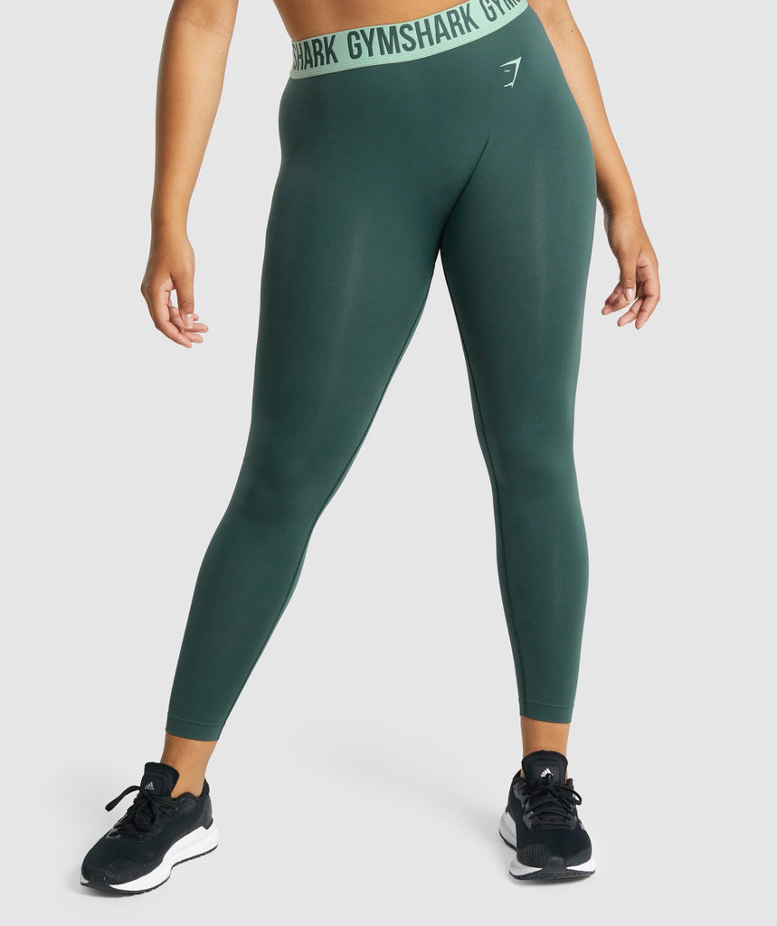 GYMSHART FIT SEAMLESS DARK GREEN/GREEN TAMPRĖS