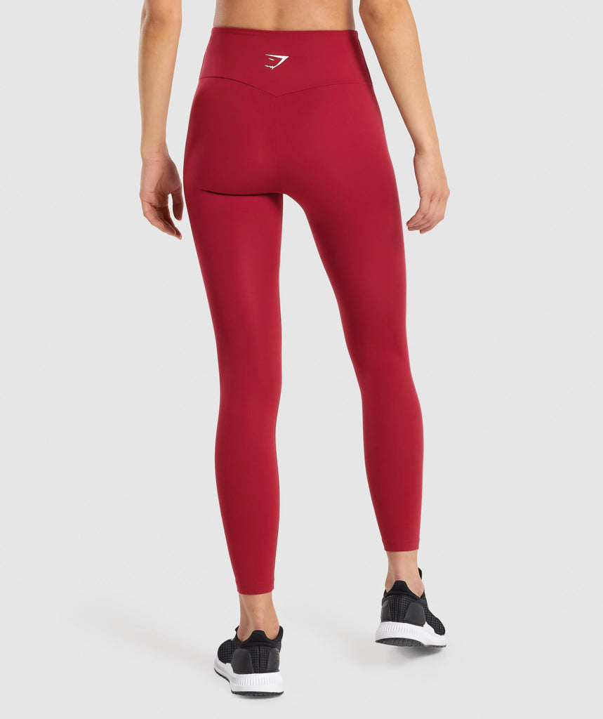 GYMSHARK TRAINING FULL LENGHT BURGUNDY LEGGINGS + BRA SET KOMPLEKTAS