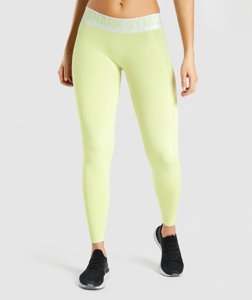 GYMSHARK FLEX LOW RISE LIGHT GREEN MARL/CITRUS TAMPRĖS