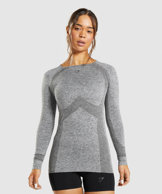 GYMSHARK FLEX LONG SLEEVE TOP GREY SPORTINĖ PALAIDINĖ