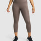 GYMSHARK TRAINING BROWN 7/8 LEGGINGS + BRA SET KOMPLEKTAS