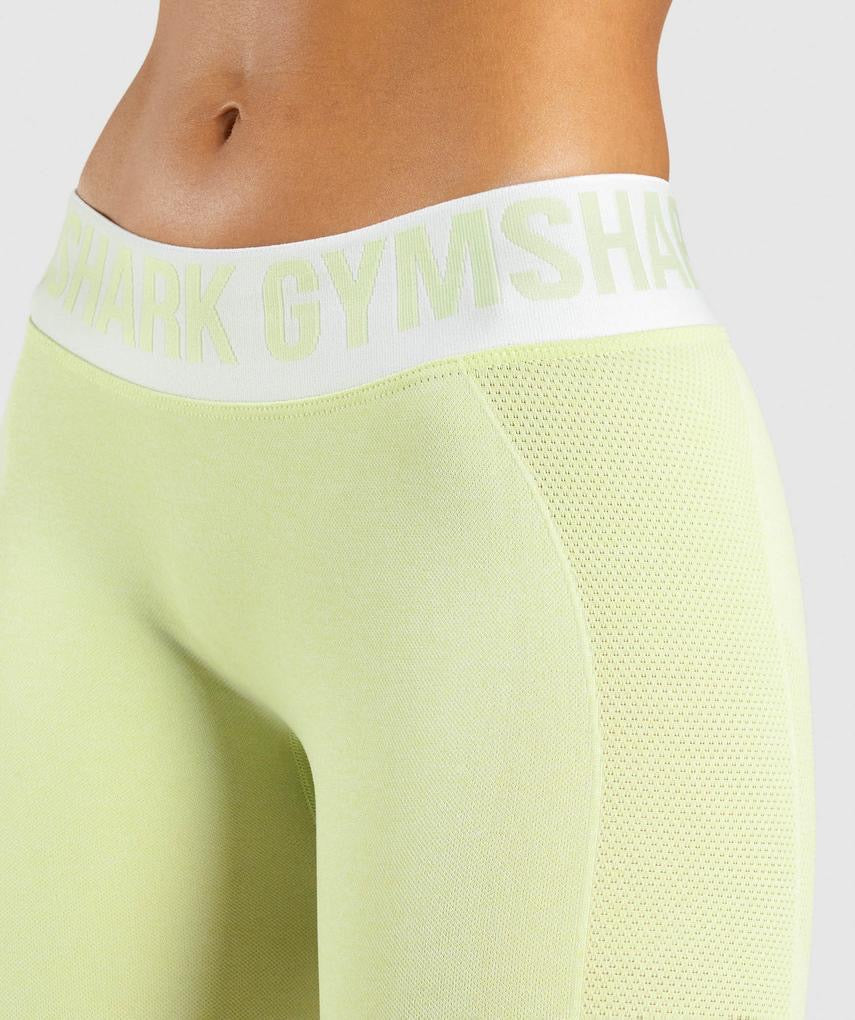 GYMSHARK FLEX LOW RISE LIGHT GREEN MARL/CITRUS TAMPRĖS