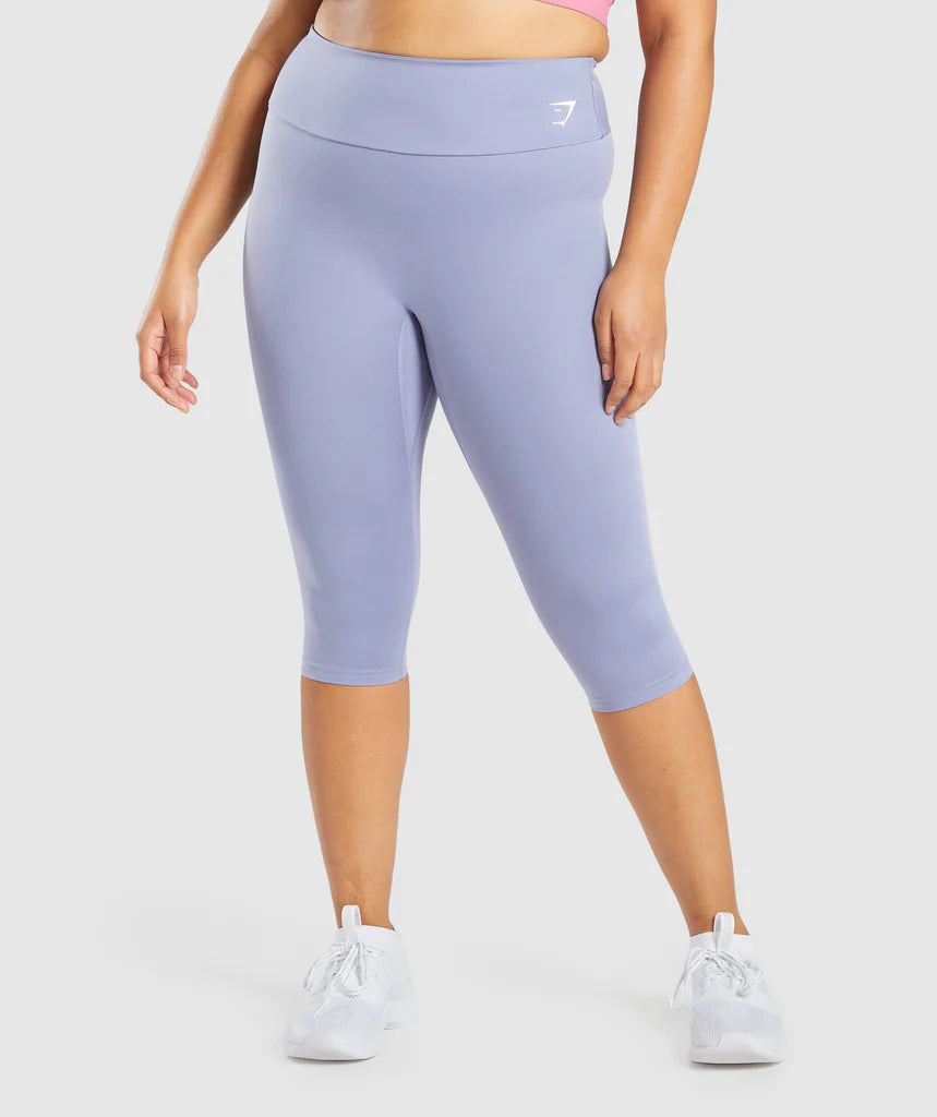 GYMSHARK TRAINING CROPPED COURT LIGHT PURPLE LEGGINGS TAMPRĖS