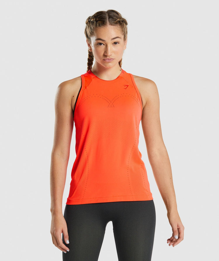 GYMSHARK APEX SEAMLESS TANK ORANGE SPORTINĖ PALAIDINĖ