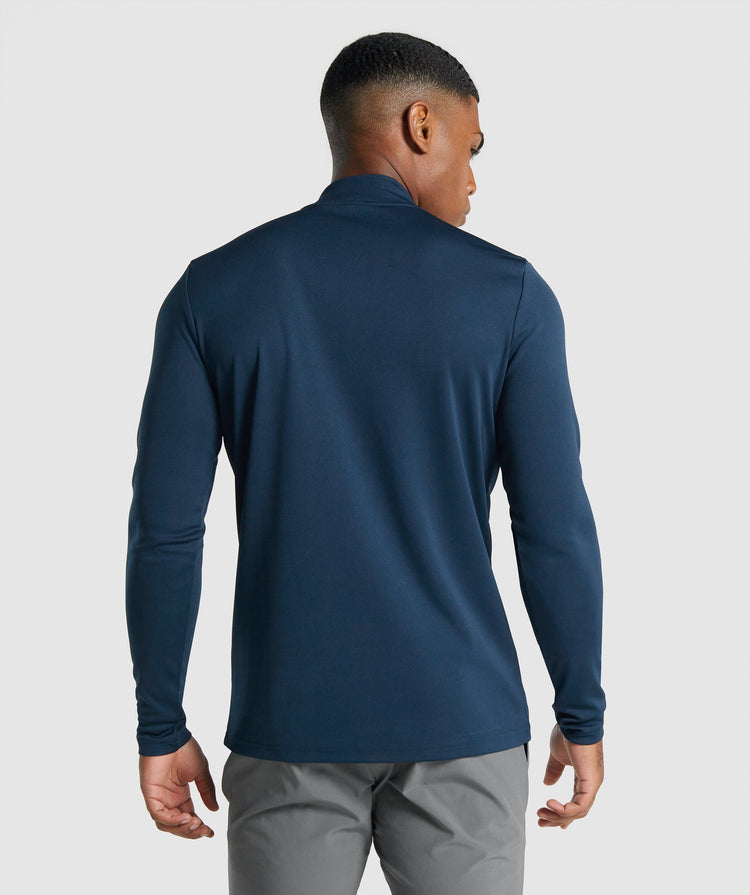 GYMSHARK ARRIVAL 1/4 ZIP PULLOVER NAVY BLUE SPORTINĖ PALAIDINĖ