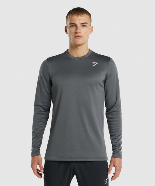 GYMSHARK ARRIVAL CREW SWEATSHIRT SMOKEY GREY DŽEMPERIS