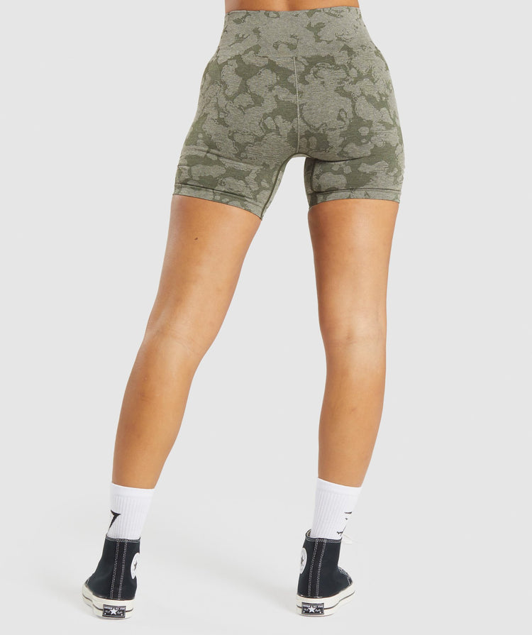 GYMSHARK ADAPT CAMO SEAMLESS DARK GREEN ŠORTAI