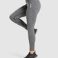 GYMSHARK ADAPT MARL SEAMLESS LEGGINGS BLACK GREY TAMPRĖS