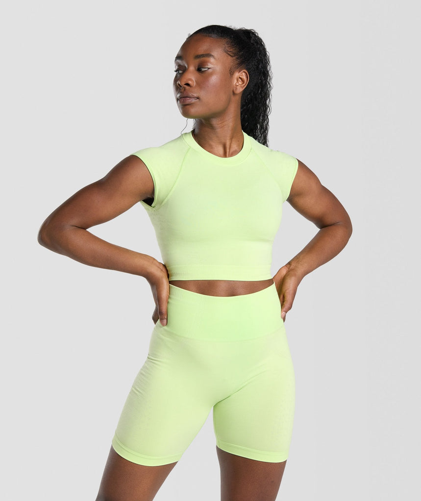 GYMSHARK APEX SEAMLESS LIGHT GREEN ŠORTAI