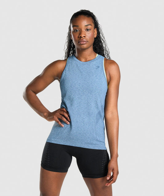 GYMSHARK APEX SEAMLESS TANK BLUE SPORTINĖ PALAIDINĖ