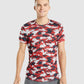 GYMSHARK ARRIVAL SLIM RED PRINT SPORTINĖ PALAIDINĖ