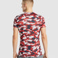 GYMSHARK ARRIVAL SLIM RED PRINT SPORTINĖ PALAIDINĖ