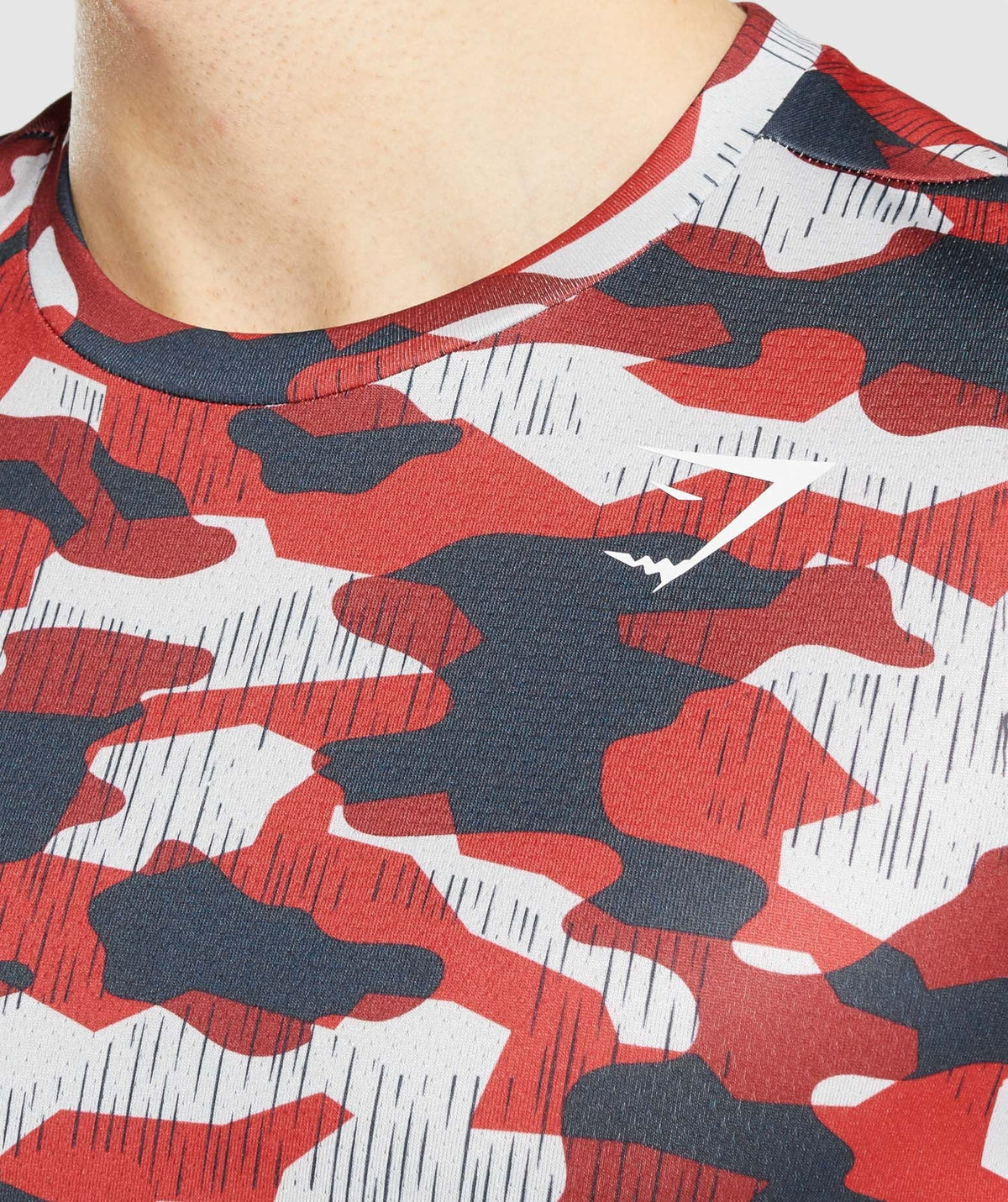 GYMSHARK ARRIVAL SLIM RED PRINT SPORTINĖ PALAIDINĖ